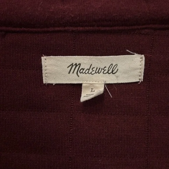 Madewell Quilted Shirt Jacket Shacket Size Large Cabernet Burgundy Comfy Casual - Picture 9 of 10